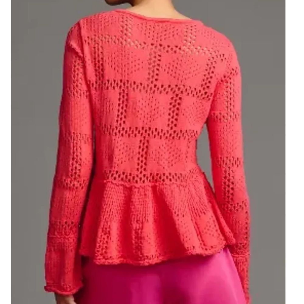 ANTHROPOLOGIE
Pilcro Pointelle Babydoll Sweater Coral‎ MP NWT in packaging - Picture 3 of 7